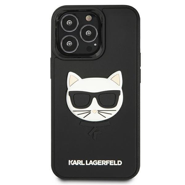Husa Karl Lagerfeld KLHCP13XCH3DBK compatibila cu iPhone 13 Pro Max, 3D Rubber Choupette, Negru 1 - lerato.ro