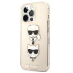 Husa Karl Lagerfeld KLHCP13XKCTUGLGO compatibila cu iPhone 13 Pro Max, Glitter Karl`s & Choupette, Gold 4 - lerato.ro