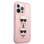 Husa Karl Lagerfeld KLHCP13XKCTUGLP compatibila cu iPhone 13 Pro Max, Glitter Karl`s & Choupette, Roz 5 - lerato.ro