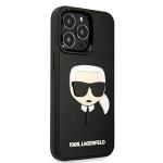 Husa Karl Lagerfeld KLHCP13LKH3DBK compatibila cu iPhone 13 Pro, 3D Rubber Karl`s Head, Negru 2 - lerato.ro