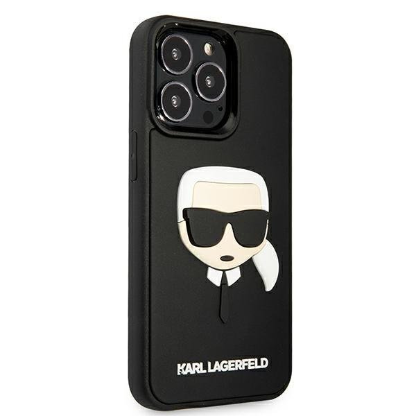 Husa Karl Lagerfeld KLHCP13LKH3DBK compatibila cu iPhone 13 Pro, 3D Rubber Karl`s Head, Negru 1 - lerato.ro