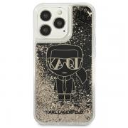 Husa Karl Lagerfeld KLHCP13LLGGKBK compatibila cu iPhone 13 Pro, Liquid Glitter Gatsby, Negru