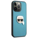 Husa Karl Lagerfeld KLHCP13LPKMB compatibila cu iPhone 13 Pro, Leather Ikonik Karl`s Head Metal, Albastru 7 - lerato.ro