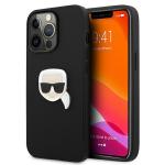 Husa Karl Lagerfeld KLHCP13LPKMK compatibila cu iPhone 13 Pro, Leather Ikonik Karl`s Head Metal, Negru 3 - lerato.ro