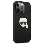 Husa Karl Lagerfeld KLHCP13LPKMK compatibila cu iPhone 13 Pro, Leather Ikonik Karl`s Head Metal, Negru 5 - lerato.ro