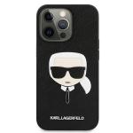 Husa Karl Lagerfeld KLHCP13LSAKHBK compatibila cu iPhone 13 Pro, Saffiano Ikonik Karl`s Head, Negru 2 - lerato.ro