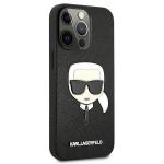 Husa Karl Lagerfeld KLHCP13LSAKHBK compatibila cu iPhone 13 Pro, Saffiano Ikonik Karl`s Head, Negru 7 - lerato.ro