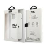 Husa Karl Lagerfeld KLHCP13MSLKLWH compatibila cu iPhone 13, Silicone Stack Logo, Alb