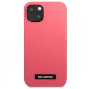 Husa Karl Lagerfeld KLHCP13MSLMP1PI compatibila cu iPhone 13, Silicone Plaque, Fucsia