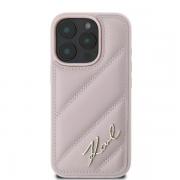 Husa Karl Lagerfeld compatibila cu iPhone 16, Quilted Signature, Roz