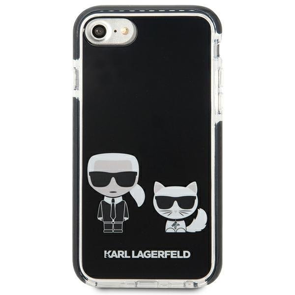 Husa Karl Lagerfeld KLHCI8TPEKCK compatibila cu iPhone 7/8/SE 2020/2022, hardcase Karl & Choupette, Negru