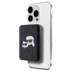 Baterie externa portabila Karl Lagerfeld Karl Choupette Head Pin MagSafe, 5000 mAh, Wireless 15W, USB-C, Negru 2 - lerato.ro