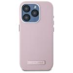 Carcasa Karl Lagerfeld FW Metal Plate cu MagSafe compatibila cu iPhone 15 Pro, Roz 4 - lerato.ro