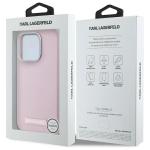 Carcasa Karl Lagerfeld FW Metal Plate cu MagSafe compatibila cu iPhone 15 Pro, Roz 9 - lerato.ro