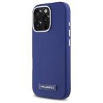 Carcasa Karl Lagerfeld FW Metal Plate cu MagSafe compatibila cu iPhone 16 Pro, Albastru 3 - lerato.ro
