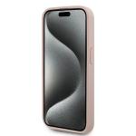 Carcasa din piele cu monograma metalica Karl Lagerfeld compatibila cu iPhone 15 Pro Max, Roz 6 - lerato.ro