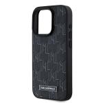 Carcasa din piele cu monograma metalica Karl Lagerfeld compatibila cu iPhone 15 Pro Max, Negru 7 - lerato.ro
