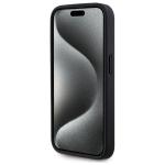 Carcasa din piele cu monograma metalica Karl Lagerfeld compatibila cu iPhone 15 Pro, Negru 6 - lerato.ro
