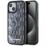 Carcasa Karl Lagerfeld Liquide Glitter Monogram Gradient compatibila cu Iphone 15, Negru 2 - lerato.ro
