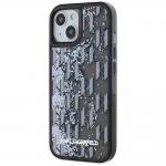 Carcasa Karl Lagerfeld Liquide Glitter Monogram Gradient compatibila cu Iphone 15, Negru 3 - lerato.ro