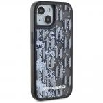 Carcasa Karl Lagerfeld Liquide Glitter Monogram Gradient compatibila cu Iphone 15, Negru 5 - lerato.ro