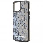 Carcasa Karl Lagerfeld Liquide Glitter Monogram Gradient compatibila cu Iphone 15, Negru 7 - lerato.ro