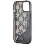 Carcasa Karl Lagerfeld Liquide Glitter Monogram Gradient compatibila cu Iphone 15, Negru 8 - lerato.ro