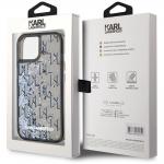 Carcasa Karl Lagerfeld Liquide Glitter Monogram Gradient compatibila cu Iphone 15, Negru 9 - lerato.ro