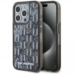 Carcasa Karl Lagerfeld Liquide Glitter Monogram Gradient compatibila cu iPhone 15 Pro Max, Negru 2 - lerato.ro