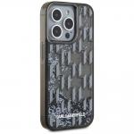 Carcasa Karl Lagerfeld Liquide Glitter Monogram Gradient compatibila cu iPhone 15 Pro Max, Negru 5 - lerato.ro