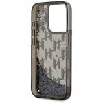Carcasa Karl Lagerfeld Liquide Glitter Monogram Gradient compatibila cu iPhone 15 Pro Max, Negru 8 - lerato.ro