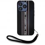 Carcasa Karl Lagerfeld Saffiano Athleisure Stripes Cord compatibila cu iPhone 15 Pro, Roz 2 - lerato.ro