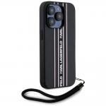 Carcasa Karl Lagerfeld Saffiano Athleisure Stripes Cord compatibila cu iPhone 15 Pro, Roz 4 - lerato.ro