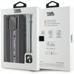 Carcasa Karl Lagerfeld Saffiano Athleisure Stripes Cord compatibila cu iPhone 15 Pro, Roz 8 - lerato.ro