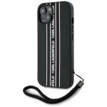 Carcasa Karl Lagerfeld Saffiano Athleisure Stripes Cord compatibila cu iPhone 15, Roz 3 - lerato.ro