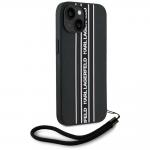 Carcasa Karl Lagerfeld Saffiano Athleisure Stripes Cord compatibila cu iPhone 15, Roz 4 - lerato.ro