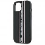 Carcasa Karl Lagerfeld Saffiano Athleisure Stripes Cord compatibila cu iPhone 15, Roz 6 - lerato.ro