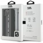 Carcasa Karl Lagerfeld Saffiano Athleisure Stripes Cord compatibila cu iPhone 15, Roz 8 - lerato.ro