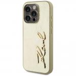 Carcasa Karl Lagerfeld Wrinkled Metal Signature compatibila cu Iphone 15 Pro Max, Gold 3 - lerato.ro