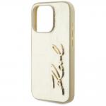 Carcasa Karl Lagerfeld Wrinkled Metal Signature compatibila cu Iphone 15 Pro Max, Gold 7 - lerato.ro