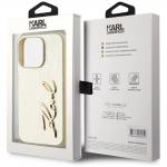Carcasa Karl Lagerfeld Wrinkled Metal Signature compatibila cu Iphone 15 Pro Max, Gold 9 - lerato.ro
