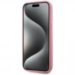Carcasa Karl Lagerfeld Wrinkled Metal Signature compatibila cu Iphone 15, Roz 6 - lerato.ro