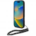 Carcasa Karl Lagerfeld Saffiano Crystals cu snur compatibila cu iPhone 16 Pro, Negru 5 - lerato.ro