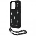 Carcasa Karl Lagerfeld Saffiano Crystals cu snur compatibila cu iPhone 16 Pro, Negru 6 - lerato.ro
