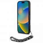 Carcasa Karl Lagerfeld Saffiano Crystals cu snur compatibila cu iPhone 16, Negru 5 - lerato.ro