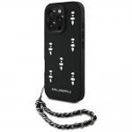 Carcasa Karl Lagerfeld Saffiano Crystals cu snur compatibila cu iPhone 16 Pro Max, Negru 2 - lerato.ro