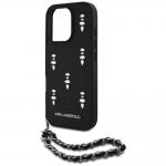 Carcasa Karl Lagerfeld Saffiano Crystals cu snur compatibila cu iPhone 16 Pro Max, Negru 6 - lerato.ro