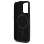 Carcasa Karl Lagerfeld Silicone Shadow, Initiala Logo Metalica, cu MagSafe, compatibila cu iPhone 16, Negru 8 - lerato.ro