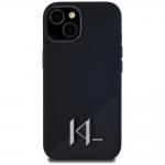 Carcasa Karl Lagerfeld Silicone Shadow, Initiala Logo Metalica, cu MagSafe, compatibila cu iPhone 15, Negru 2 - lerato.ro