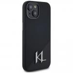 Carcasa Karl Lagerfeld Silicone Shadow, Initiala Logo Metalica, cu MagSafe, compatibila cu iPhone 15, Negru 5 - lerato.ro